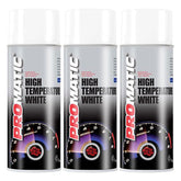 3X Promatic White High Temperature Spray Paint 400ml Spray Paint
